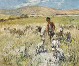 Children In A Field With Sheep by Dorothea Sharp, oil on canvas, offered Apr 2014