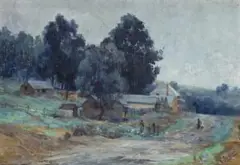 Yarra Street, Warrandyte, Looking West Towards ‘The Grand’ Hotel by Clara Southern, c.1905, oil on canvas, sold Apr 2014