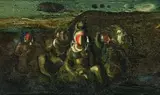 New Guinea Natives by William Dobell, c.1950-53, oil on board, offered Apr 2014