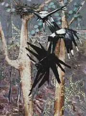Territorial Imperative by Clifton Pugh, 1977, oil on composition board, sold Apr 2014