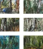 Rainforest, Queensland by Albert Tucker, 1973, six panel watercolour on paper, sold Apr 2014
