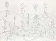 Ls 67 by Robert Klippel, 1975, pencil on paper, sold Apr 2014