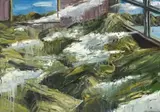 Clouds In Room by Euan MacLeod, 2002, oil on canvas, sold Apr 2014