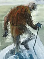 Climber by Euan MacLeod, 2010, oil on canvas, sold Apr 2014