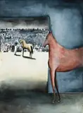 Yearling Sale by Noel McKenna, 1989, watercolour and ink on paper, sold Apr 2014