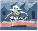 SCHOOLGIRL JUMPING (From Blackman Schoolgirls Portfolio) by Charles Blackman, Edition: edition: A/P, aside from edition of 75, sold Apr 2014