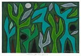 Study For Rainforest by John Coburn, 1990, synthetic polymer paint and pencil on paper, sold Apr 2014