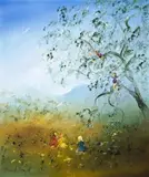 Children Playing by David Boyd, oil on canvas, sold Apr 2014