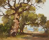Gum Tree At Palm Beach by Robert Johnson, 1937, oil on canvas on board, sold Apr 2014