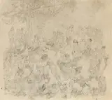 Bacchanalian Revels (Study For The Watercolour) by Norman Lindsay, c.1940, pencil on paper, offered Apr 2014