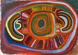 Kukapunyu by Nyuju Stumpy Brown, c.2003, synthetic polymer paint on paper, sold Mar 2014
