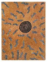 Untitled by Tim Leura Tjapaltjarri, 1973, synthetic polymer paint on composition board, sold Nov 2013