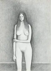 Study For ‘Standing Nude’ by John Brack, 1970, conté on paper, sold Nov 2013