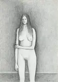 Study For ‘Standing Nude’ by John Brack, 1970, conté on paper, sold Nov 2013