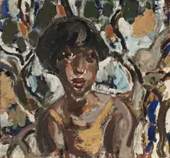 Portrait by Ian Fairweather, 1939, oil and gouache on cardboard on plywood, sold Nov 2013