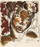 Sketch Head by Ian Fairweather, 1941, gouache and pencil on paper on board, sold Nov 2013