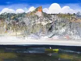 Fiery Pulpit Rock by Arthur Boyd, c.1993, oil on canvas, sold Nov 2013