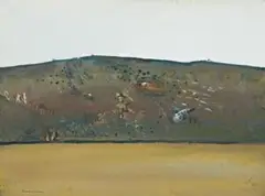 Eroded Hill by Fred Williams, 1977, gouache on paper, sold Nov 2013