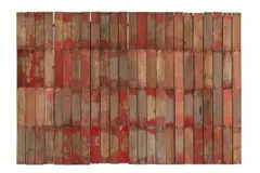 Rose Red City 4 by Rosalie Gascoigne, 1991-93, painted and sawn timber on composition board, sold Nov 2013