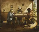 Euchre In The Bush by Joseph Johnson, c.1870s, oil on canvas on board, offered Nov 2013