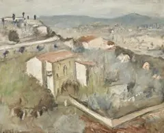 The Hillside by Lloyd Rees, 1953, oil on canvas on board, offered Nov 2013