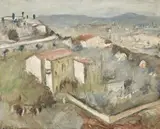 The Hillside by Lloyd Rees, 1953, oil on canvas on board, offered Nov 2013