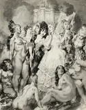 The Challenge by Norman Lindsay, watercolour and graphite on paper, offered Nov 2013
