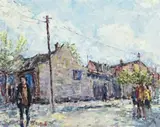 Fitzroy Street Scene by Vic O’Connor, oil on canvas, sold Nov 2013