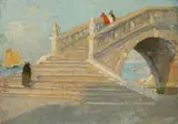 Bridge Over Riva Degli Schiavoni, Venice by E. Phillips Fox, oil on board, sold Nov 2013