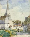 Dieppe Church by David Davies, watercolour on paper, offered Nov 2013