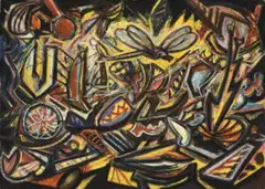 Insect by Peter Booth, 1987, pastel on paper, sold Nov 2013