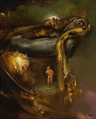 Untitled by James Gleeson, oil on board, sold Nov 2013