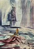 Hercules And Diomedes by James Gleeson, oil on board, sold Nov 2013