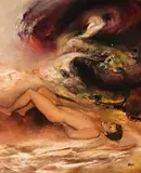 Untitled by James Gleeson, oil on composition board, sold Nov 2013