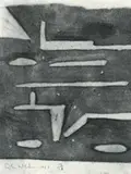 Night Fishing, French Bay by Colin McCahon, 1957, cardboard relief print, sold Nov 2013