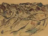 Hills Of Greymouth by M.T. (Toss) Woollaston, c.1937, watercolour on cardboard, offered Nov 2013