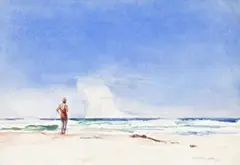 Surf Bather by Wilfred Mcculloch, 1936, watercolour and pencil on card, offered Nov 2013