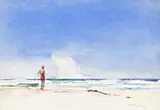 Surf Bather by Wilfred Mcculloch, 1936, watercolour and pencil on card, offered Nov 2013