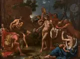 Bacchus et Midas à la source du Pactole by Nicolas Chaperon, Toile, sold Nov 2024