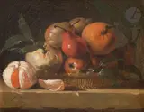 Nature morte aux agrumes et poires by Jacques Charles Oudry, Toile d’origine, sold Nov 2024
