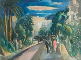 Soirée sur la Côte d'Azur by Hermine David, Gouache, sold Nov 2024