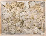 Composition by Roger Edgar Gillet, 1960, Gouache, sold Nov 2024