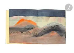Composition by Xavier Krebs, 1975, Encre et gouache sur papier plié - Album, sold Nov 2024