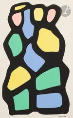 Composition by Emile Lahner, Gouache, sold Nov 2024