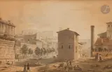 Rome, vue du forum animé by Victor-Jean Nicolle, Aquarelle, plume et encre brune, sold Nov 2024