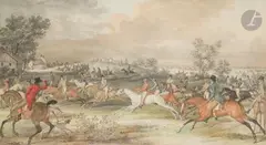 La Course by Carle Vernet, Aquarelle, gouache, plume et encre noire, sold Nov 2024