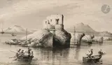 Vue animée des ruines émergées du Pauselippa à Naples by Consalvo Carelli, Plume et encre noire, lavis gris sur traits de crayon noir, sold Nov 2024