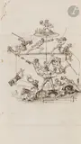 Allégorie humoristiques des sports by Jean Ignace Isidore Gérard Grandville, Plume et encre brune, sur traits de crayon noir, sold Nov 2024
