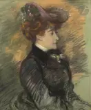 Portrait de femme au chapeau by Henry de Groux, 1909, Pastel, sold Nov 2024