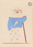 Le Repos, costume pour le jardinage by Georges Lepape, 1914, Gouache et encre sur traits de crayon sur papier contrecollé sur carton, sold Nov 2024